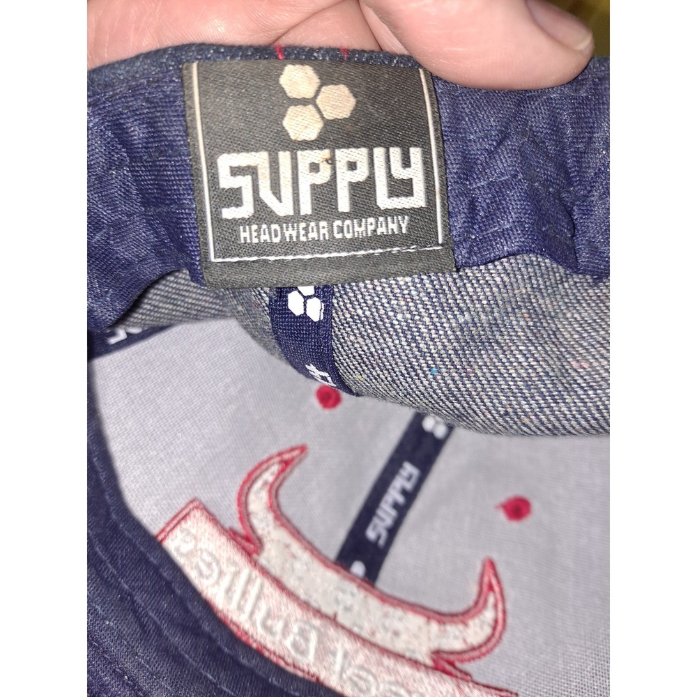 Supply Headwear Company Street Bullies Blue-Red Denim‎ Cap - Picture 7 of 7